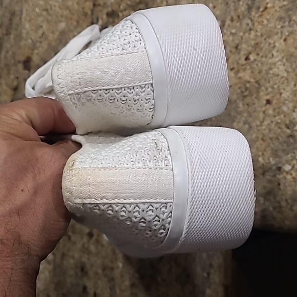 H & M White Crochet Look Platform Sneakers size 38 / US 7 - Picture 4 of 7